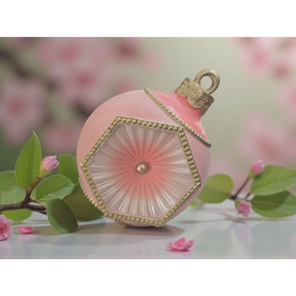 New Large Pink GOLD Vintage Style Retro MCM Christmas Tree Ornament Room Decor - Picture 1 of 3